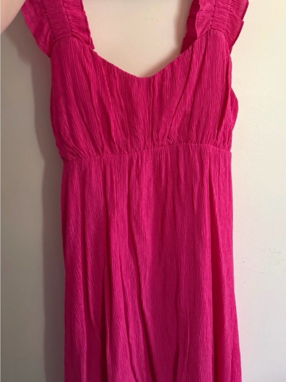 Altar'd State Hot Pink Crinkle Mini Dress